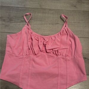Hollister Pink Sleeveless Tie Front Crop Camisole